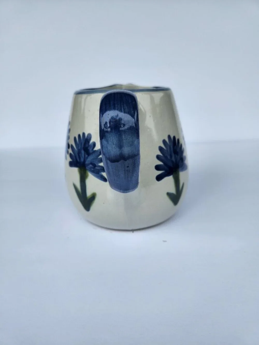 Louisville Kentucky Stoneware Pitcher Blue Bachelor Button Cornflower Design